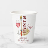 ワイン絵を描とアートをテーマにしたパーティーテンプレート 紙コップ (正面)