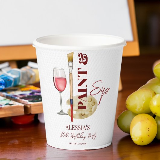 ワイン絵を描とアートをテーマにしたパーティーテンプレート 紙コップ