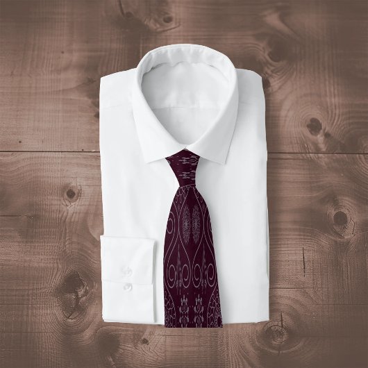 ワイン繊維織物のタコの種パターン(の模様が)ある ネクタイ