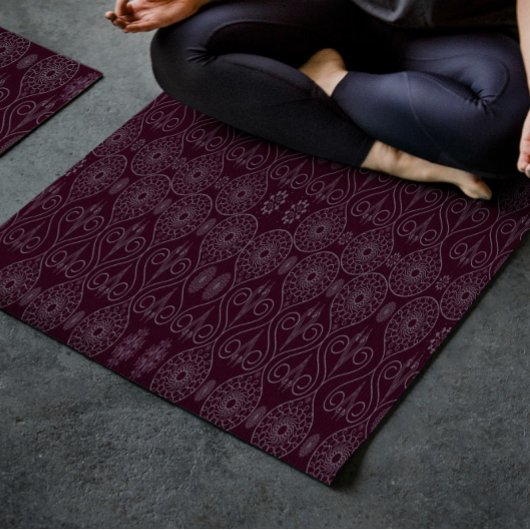 ワイン繊維織物のタコの種パターン(の模様が)ある ヨガマット