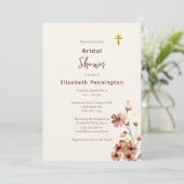 ワイン色のボホ花オーソドックスブライダルシャワー 招待状 (スタンド正面)