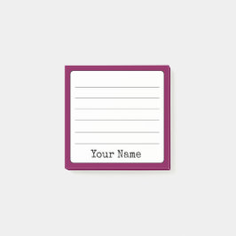 ワイン色のレトロあなたの名前を追加ライン ポストイット