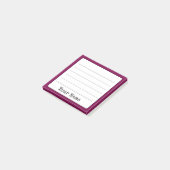 ワイン色のレトロあなたの名前を追加ライン ポストイット (アングル)