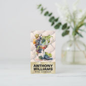 ワイン葡萄の水色ガラス | コルクス 名刺 (スタンド正面)