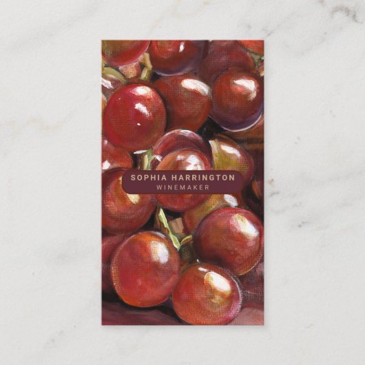 ワイン葡萄カスタムQRコードスキャン可能ワイナリーブシン 名刺 (正面)