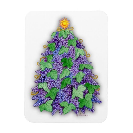 ワイン葡萄クリスマスツリー マグネット (縦)