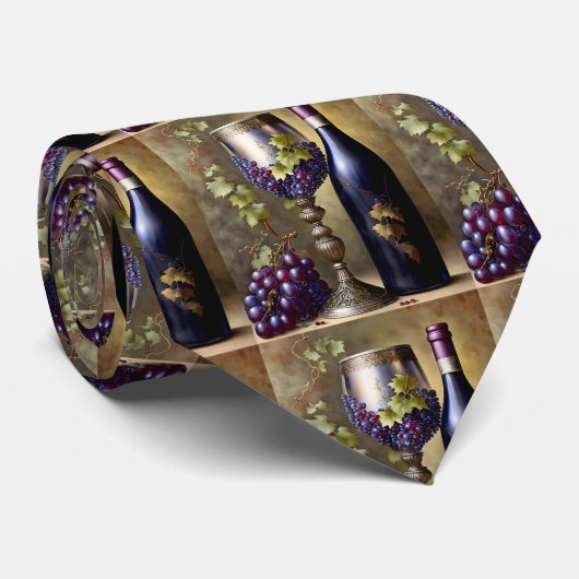 ワイン葡萄トスカーナヴィンテージワインラバーネクタイ ネクタイ (ロール)