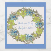 ワイン葡萄パーソナライズされた花紅白 ワインラベル (シングルラベル)