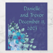 ワイン葡萄パーソナライズされた花赤白青 ワインラベル (シングルラベル)