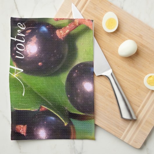 ワイン葡萄 キッチンタオル (四つ折り)