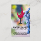 ワイン葡萄 | ワイングラスのスプラッシュ 名刺 (正面)