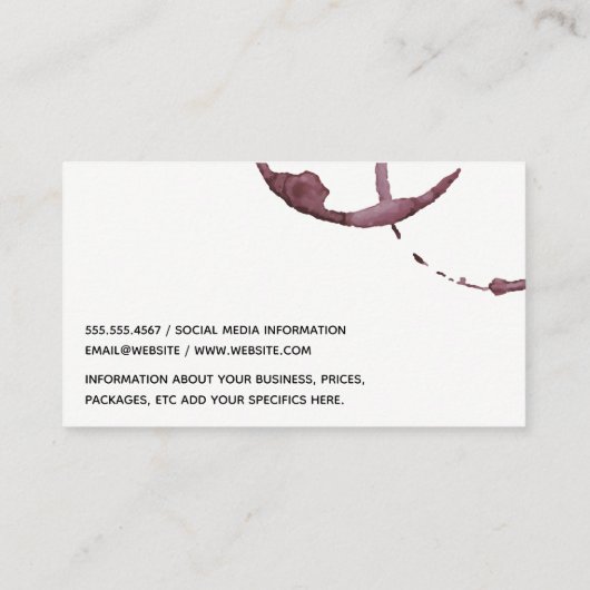 ワイン葡萄 |ワイングラス 名刺 (裏面)