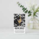 ワイン葡萄 | 金ゴールドワインガラスアイコン 名刺 (スタンド正面)