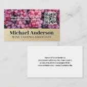 ワイン葡萄 | QRバーコード |木目 名刺 (正面/裏面)