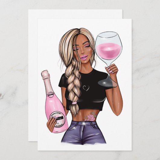 ワイン試飲のブライダルシャワー招待状 招待状 (正面/裏面)