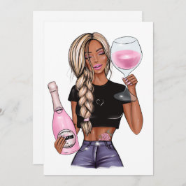 ワイン試飲のブライダルシャワー招待状 招待状