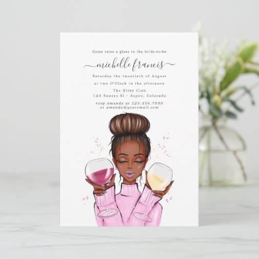 ワイン試飲のブライダルシャワー招待状 招待状 (スタンド正面)