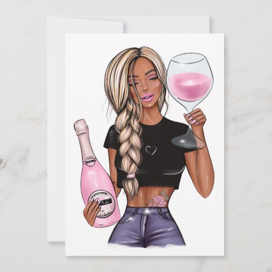 ワイン試飲のブライダルシャワー招待状 招待状 (裏面)