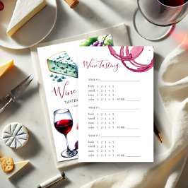 ワイン試飲の評価スコアカード チラシ