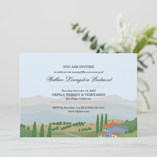 ワイン試飲またはワイナリー ツアー 招待状 (スタンド正面)