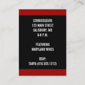 ワイン試飲イベントミニ招待状カード エンクロージャーカード (裏面)