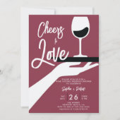 ワイン試飲エレガントカジュアルワイナリーカップルのシャワー 招待状 (正面)