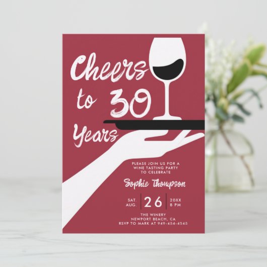 ワイン試飲エレガントカジュアルワイナリー30歳の誕生日 招待状 (スタンド正面)