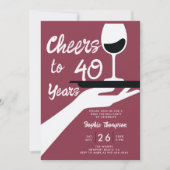 ワイン試飲エレガントカジュアルワイナリー40歳の誕生日 招待状 (正面)