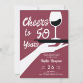 ワイン試飲エレガントカジュアルワイナリー50誕生日 招待状 (正面)