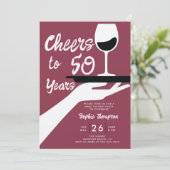 ワイン試飲エレガントカジュアルワイナリー50誕生日 招待状 (スタンド正面)