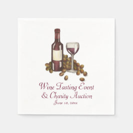 ワイン試飲カクテルパーティーボトルグラスブドウ スタンダードカクテルナプキン