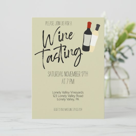 ワイン試飲カスタム用パーソナライズされたパーティー 招待状 (スタンド正面)