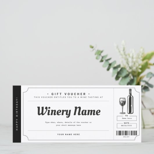 ワイン試飲ギフトチケット伝票証明書 (スタンド正面)