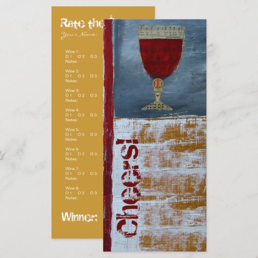 ワイン試飲スコアカード – 応援 (正面/裏面)