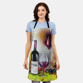 ワイン試飲デジカラフルタルアート エプロン (着用した状態)