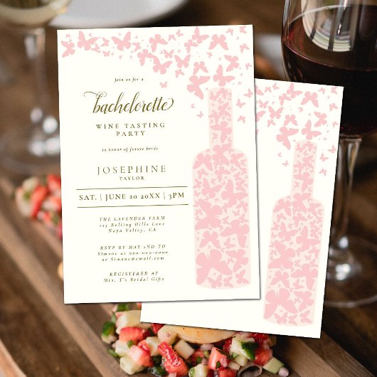 ワイン試飲バチェロレッテ蝶赤面 招待状