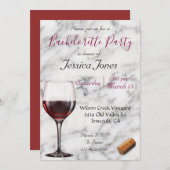 ワイン試飲バチェロレッテ モダン ミニマル 招待状 (正面/裏面)
