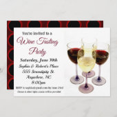 ワイン試飲パーティの招待状 招待状 (正面/裏面)