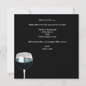 ワイン試飲パーティードリンク眼鏡白黒3 招待状 (裏面)