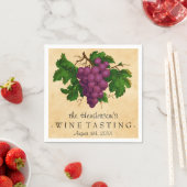 ワイン試飲パーティーヴィンテージパーソナライズされた葡萄 スタンダードカクテルナプキン (インサイチュ)