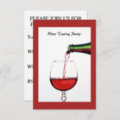 ワイン試飲パーティー招待状 招待状 (正面/裏面)