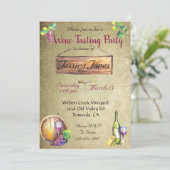 ワイン試飲パーティー誕生日ブライダルシャワー 招待状 (スタンド正面)