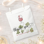 ワイン試飲ブライダルシャワースクリプトサンキューカード フェイバーバッグ (クリップ留めされた状態)