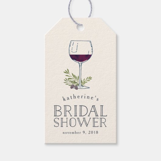 ワイン試飲ブライダルシャワーメッセージカード ギフトタグ (正面)