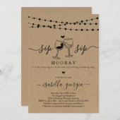 ワイン試飲ブライダルシャワー 招待状 (正面/裏面)