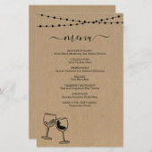 ワイン試飲メニュー (正面/裏面)