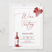 ワイン試飲ワイナリーモダンブルゴーニュ50誕生日 招待状 (正面)