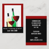 ワイン試飲会 ミニ招待カード エンクロージャーカード (正面/裏面)