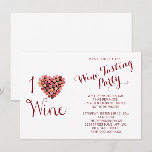 ワイン試飲招待状 招待状 (正面/裏面)