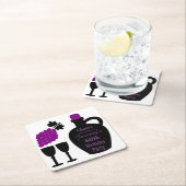 ワイン試飲誕生日マイルストーカスタムン スクエアペーパーコースター (インサイチュ)